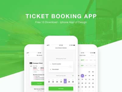 Ticket Booking App Design  - Free template