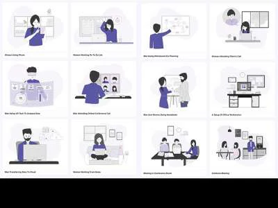 Vector Business Illustrations  - Free template