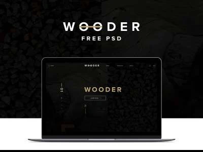 WOODER Web PSD Template  - Free template