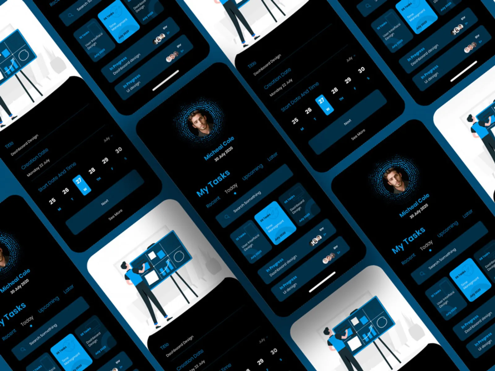 To-do list Dark App Design for Figma and Adobe XD