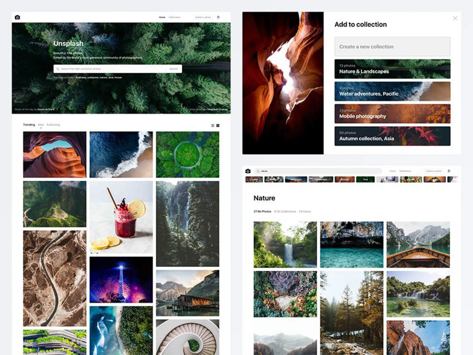 Unsplash Free Web Theme for Figma and Adobe XD